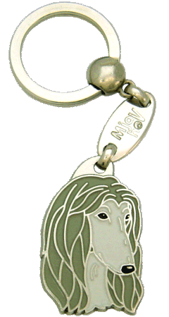 Galgo afegão cinza - pet ID tag, dog ID tags, pet tags, personalized pet tags MjavHov - engraved pet tags online